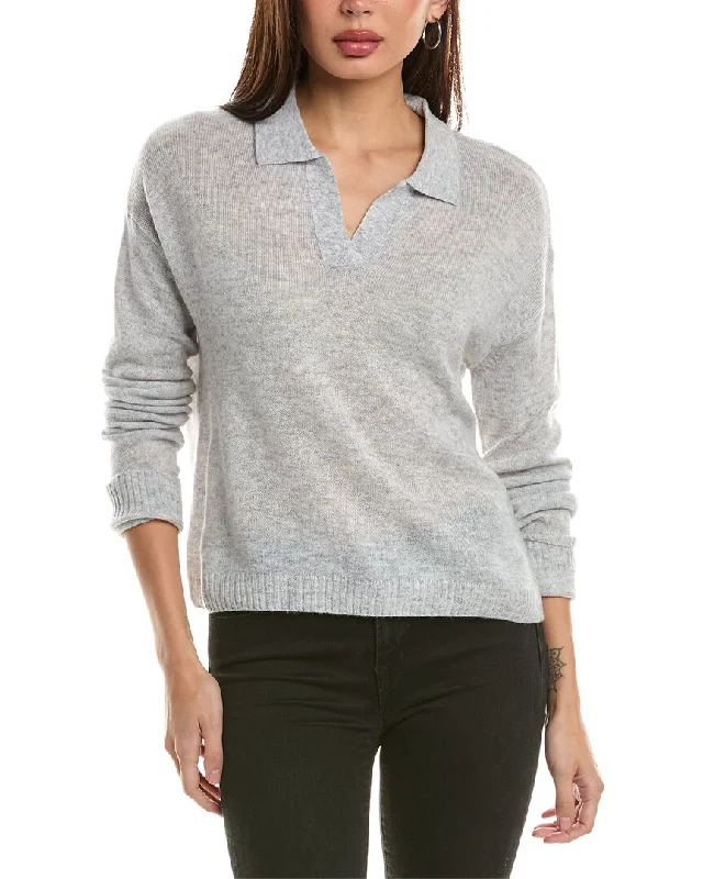 Hannah Rose Wool & Cashmere-Blend Polo Sweater Now On Sale For Chic Urban Styles