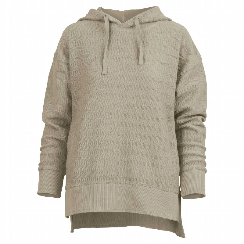 Herringbone Fleece Hoodie In Sand Mid - Week Surprise