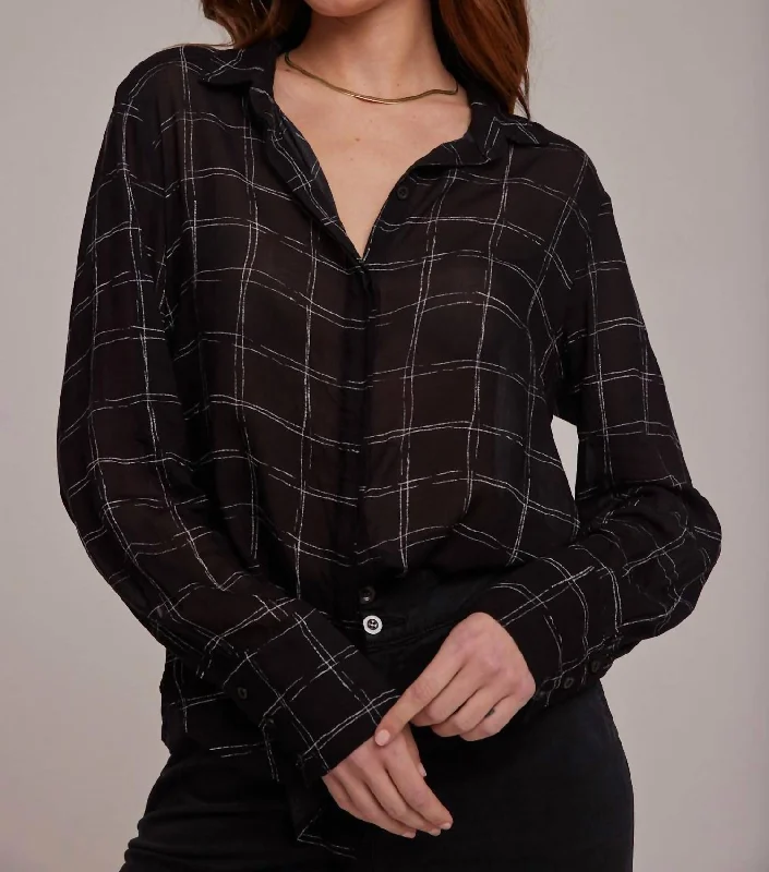 Hidden Placket Button Down Shirt In Plaid Cottagecore Rustic Charm Style