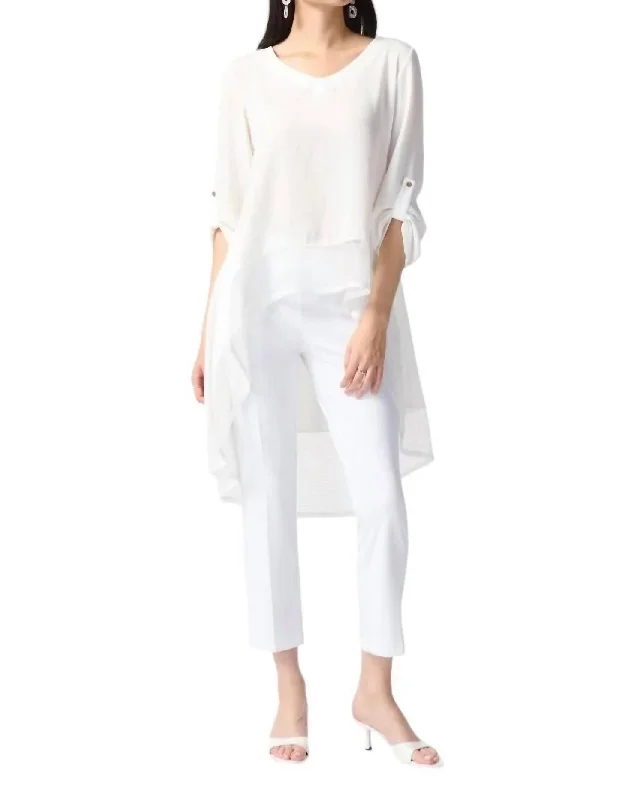 High Low Flare Top In White Don't Miss Out