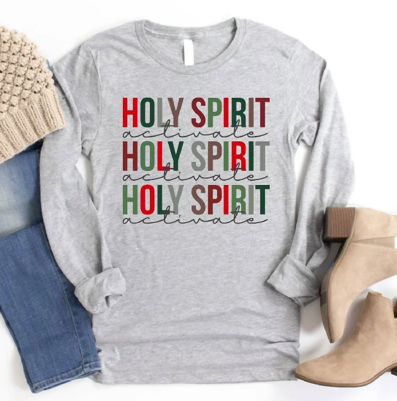 Holy Spirit Activate Tee In Grey Comfort First Women's Wear