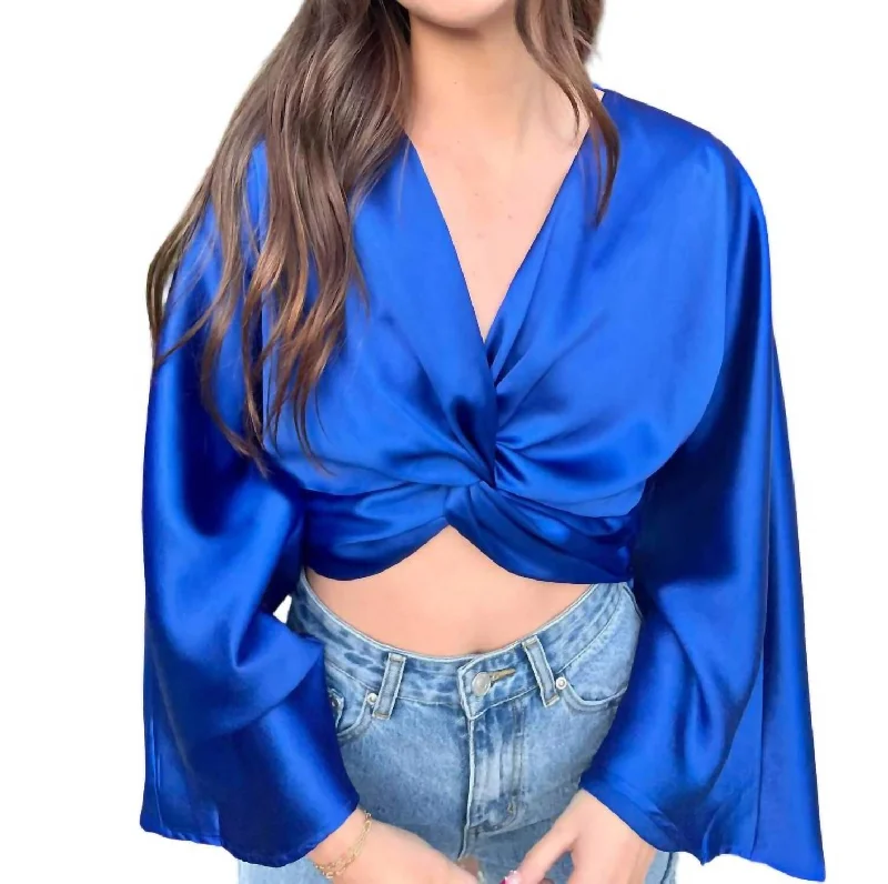 How Beautiful Top In Royal Blue Comfortable Chic