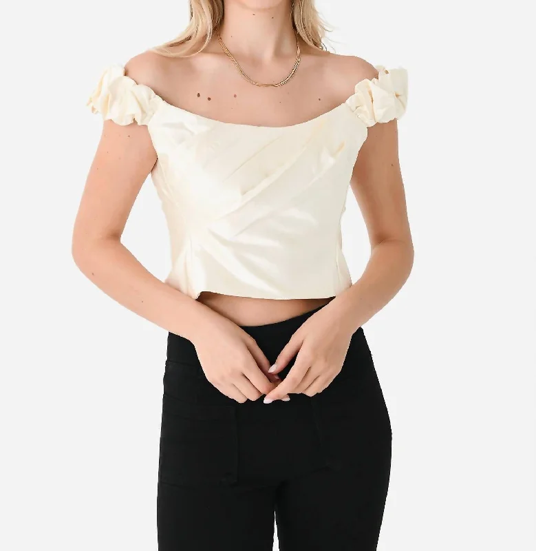 Ileana Off Shoulder Top In Cream Great Prices On Feminine Styles