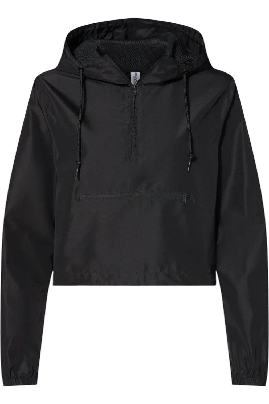 Independent Trading Co. Women´s Lightweight Quarter-Zip Pullover Crop Windbreaker Seasonal Sale