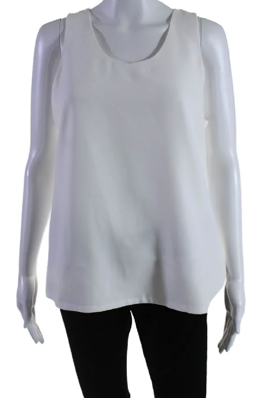 Index Womens Scoop Neck Boxy Maddy Tank Top White Seasonal Sale