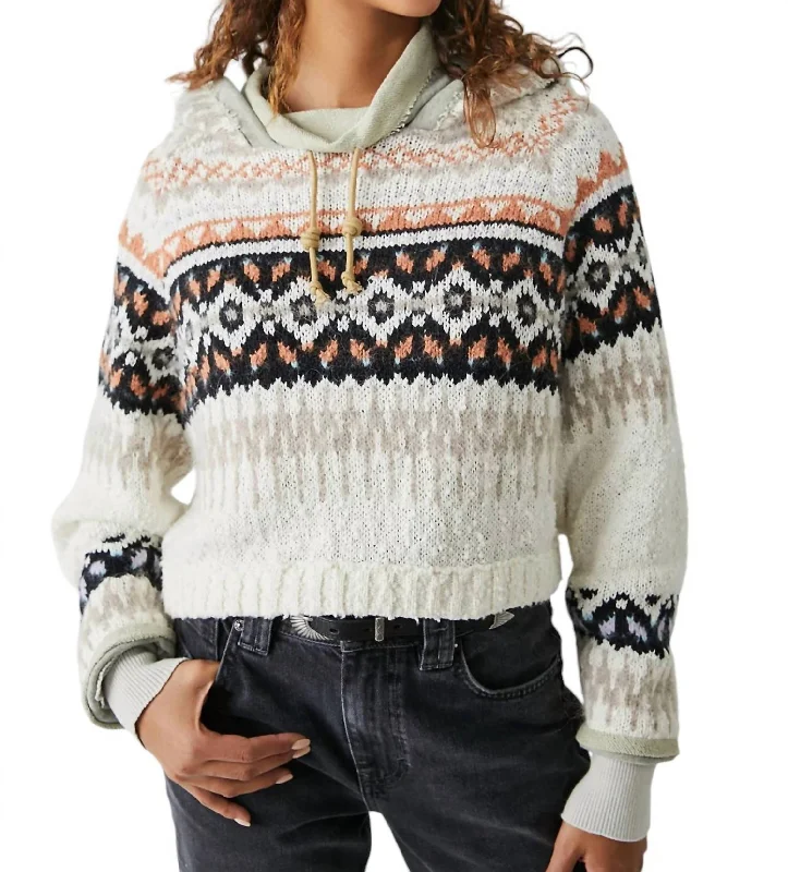 Inverness Hoodie In Oatmeal Spice Combo Vibrant Prints