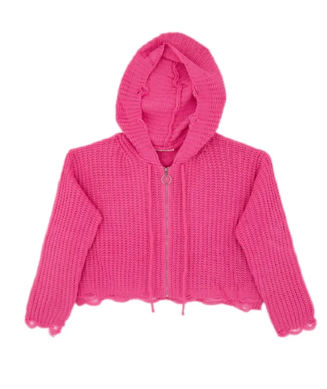 Iris Zip Hoodie In Hot Pink Dive Into Trendy Styles