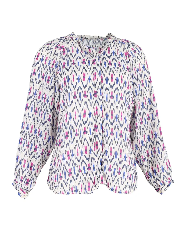 Isabel Marant Etoile Aurora Printed Blouse in Multicolor Viscose Boho - Chic Festival - Ready Style