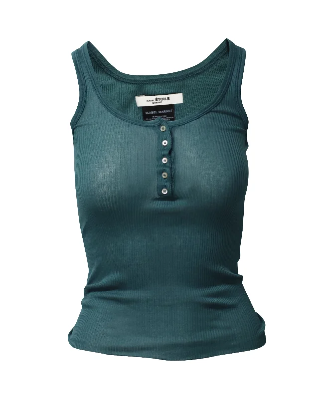 Isabel Marant Etoile Louisalic Tank Top in Green Cotton Classic Women's Fashion