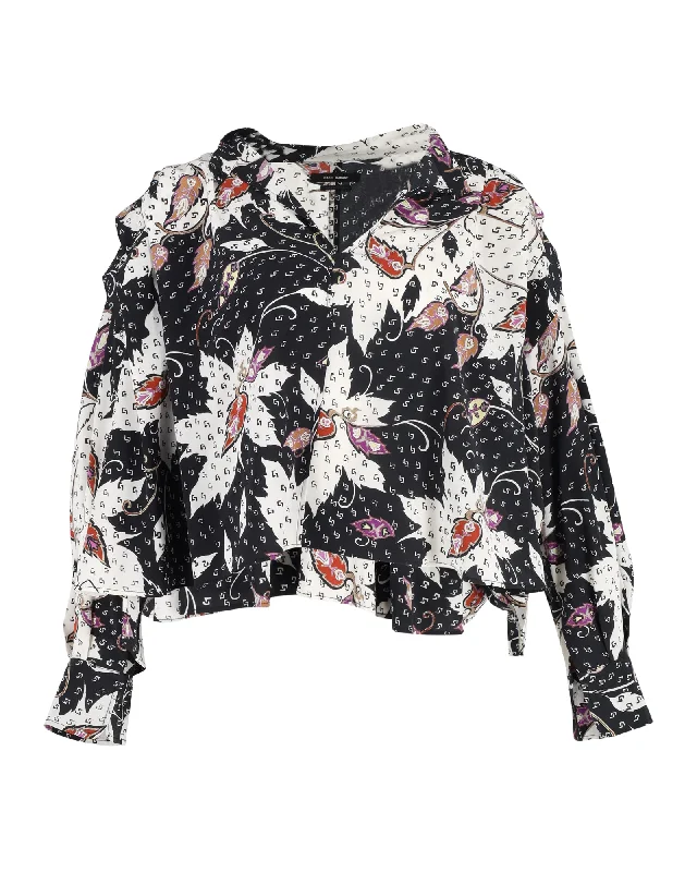 Isabel Marant Ricky Ruffled Printed Crepe De Chine Blouse In Multicolor Silk Chic Outfits