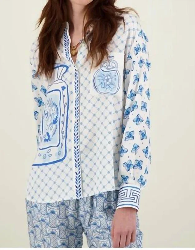 Isabel Print Shirt In Amalfi Coast New Styles Just In