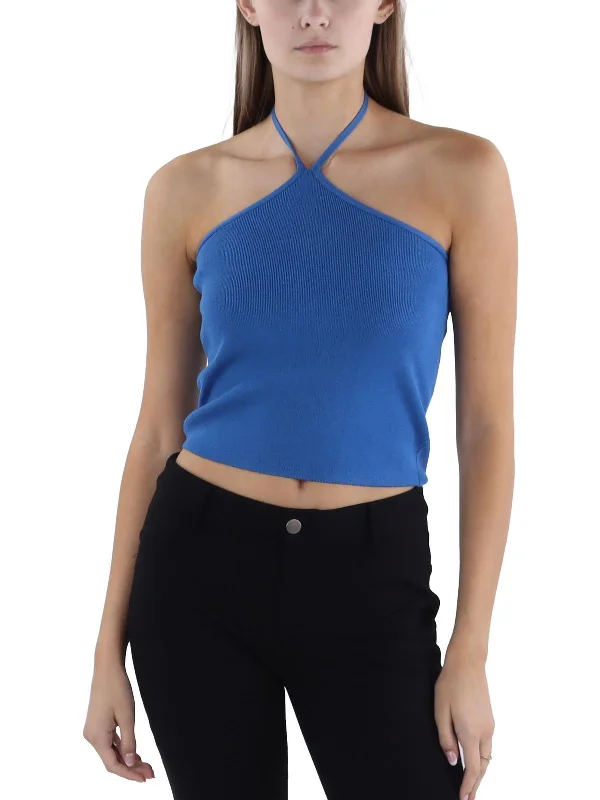 Ivy Womens Crop Sleeveless Halter Top Elegant Simplicity Wardrobe