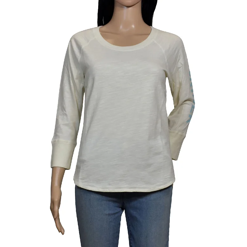 James Perse Ivory California Long Sleeve T-Shirt Elegant Details