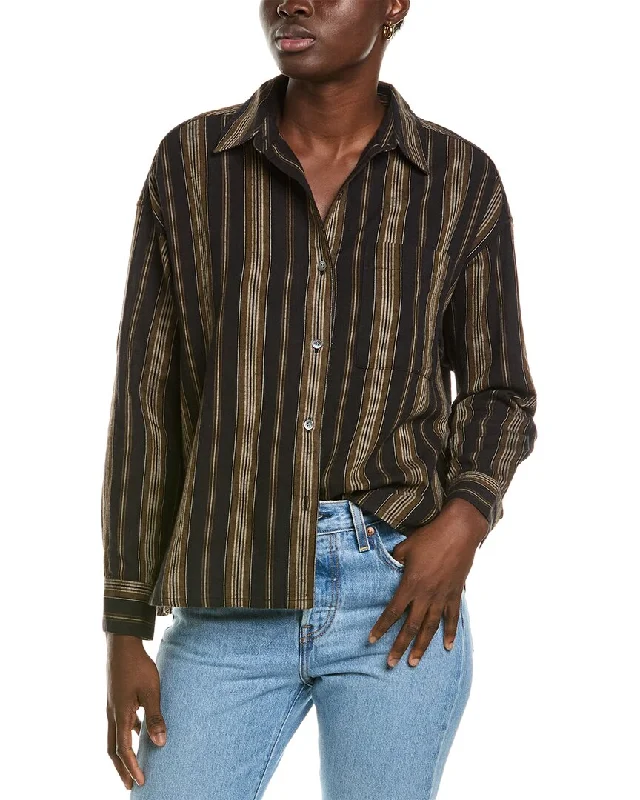 James Perse Relaxed Striped Linen-Blend Shirt Exclusive Discounts