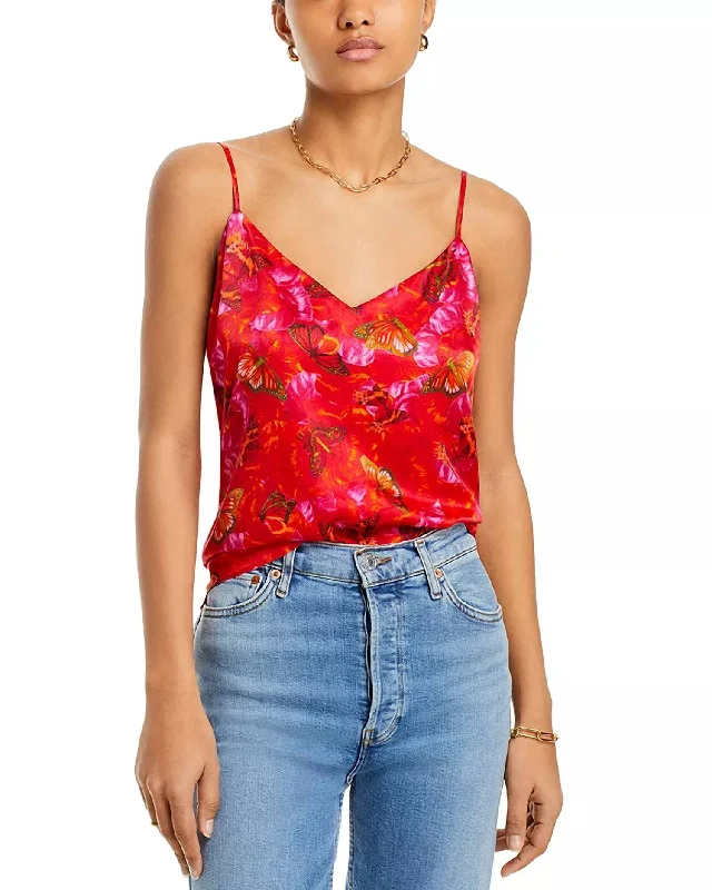 Jane Silk Camisole Top In Multi Butterfly Print Buy More, Save More