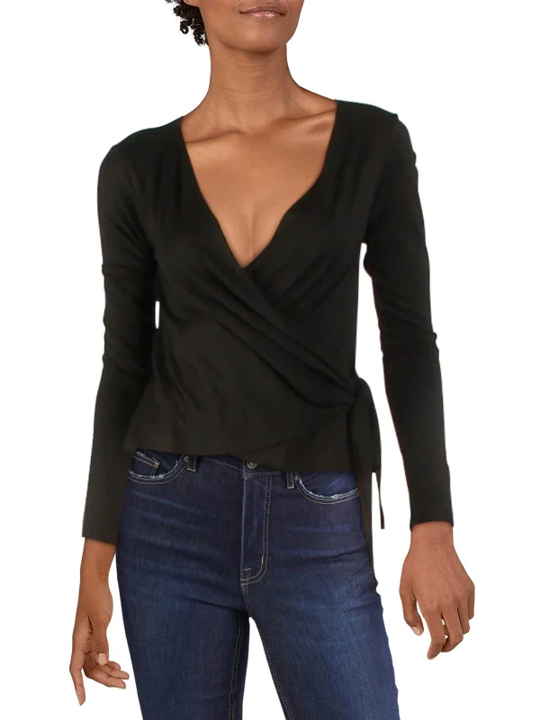 Janessa Womens Off The Shoulder V-Neck Wrap Top Wardrobe Update