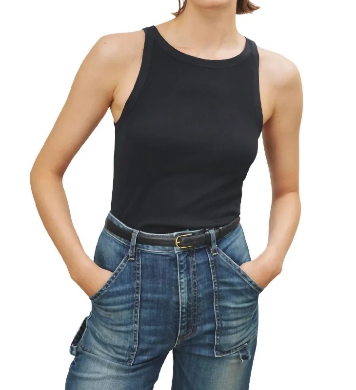 Jennifer Rib Tank In Dark Navy The Latest Trends