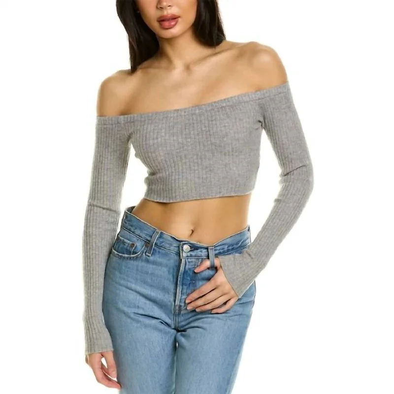 Jenski Knit Top In Stone Trendy Clothing Sale