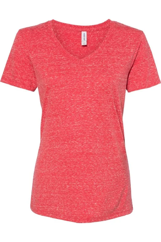 JERZEES Women´s Snow Heather Jersey V-Neck T-Shirt Exclusive Deals Online