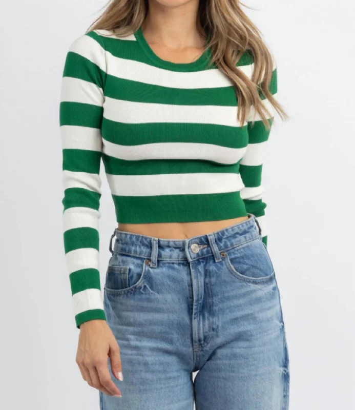 Jess Knit Top In Green Unleash Your Trendy Side