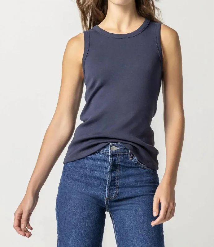 Jewel Tank Top In Navy All Season Basics Discount