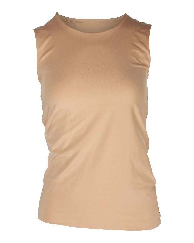 Jil Sander Tank Top in Beige Polyester High End Women's Wear