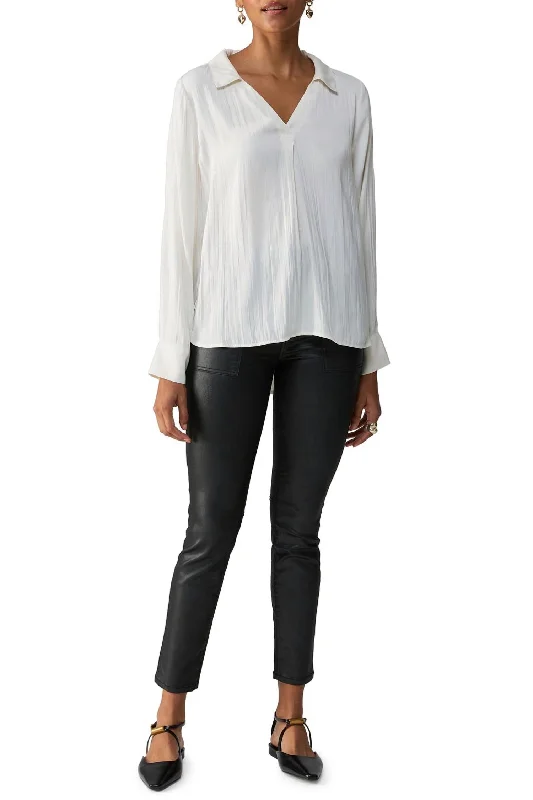 Johnny Collar Tunic In Chalk Seasonal Trend