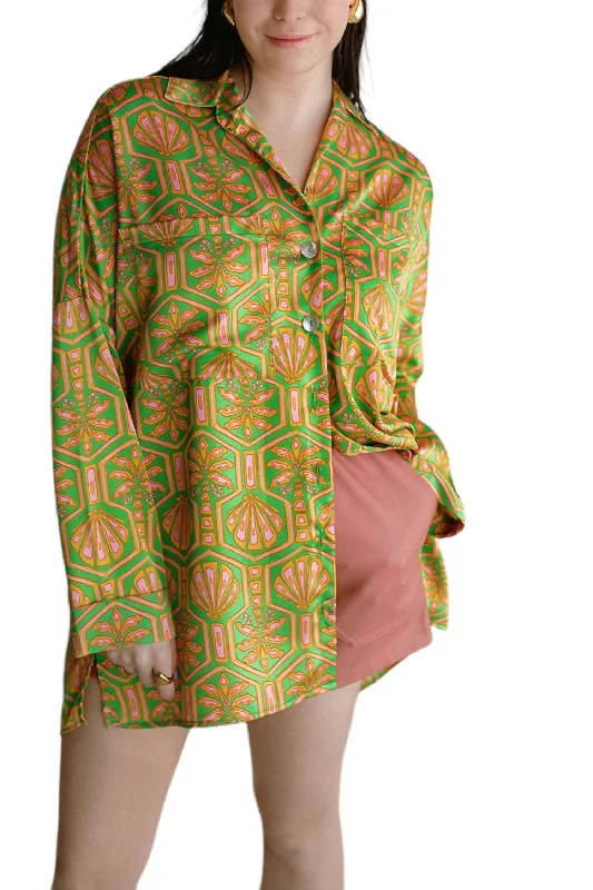 Johns Button Down Shirt In Palm Deco Seasonal Style Discounts