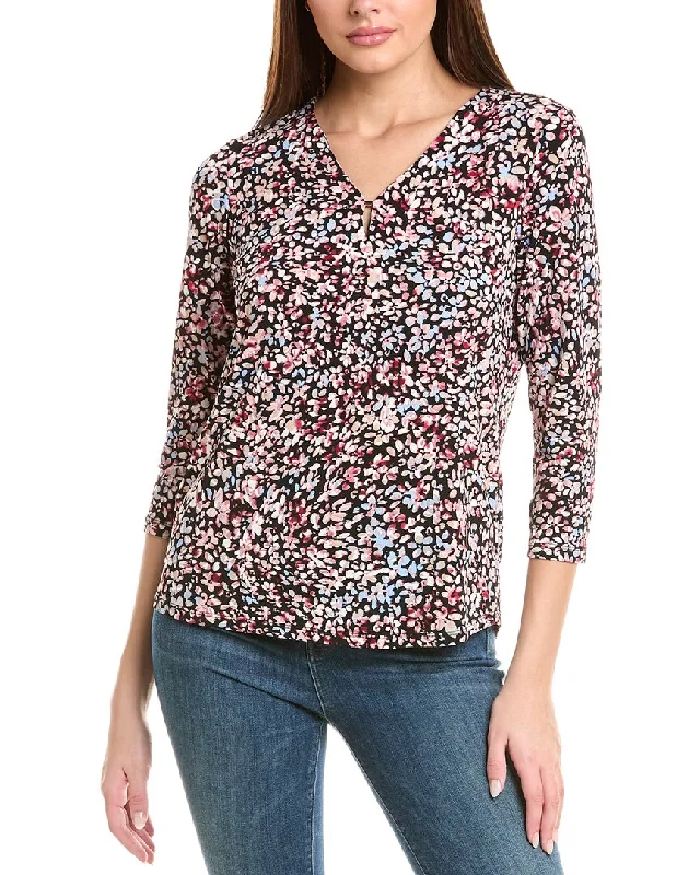 Jones New York Moss Crepe 3/4-Sleeve Top Trendsetter's Closet