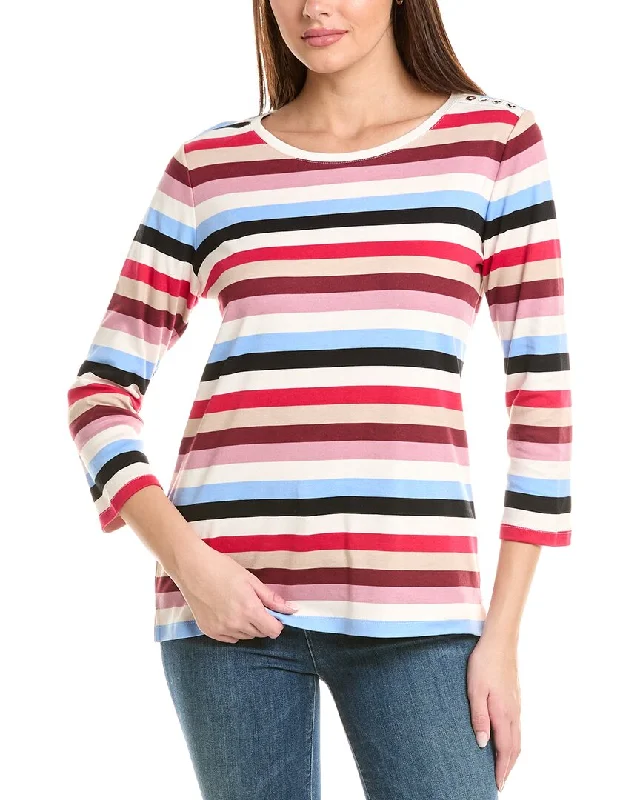 Jones New York Stripe Top Trendy Street Style Attire