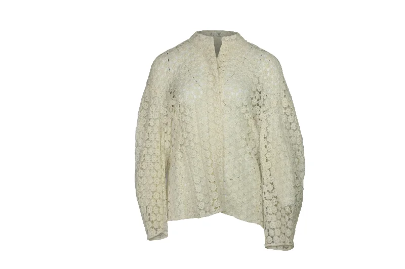 Joseph Long Sleeve Lace Shirt in Cream Cotton Dreamy Aesthetic