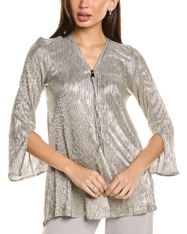 Joseph Ribkoff Metallic Plisse Tunic Everyday Wear