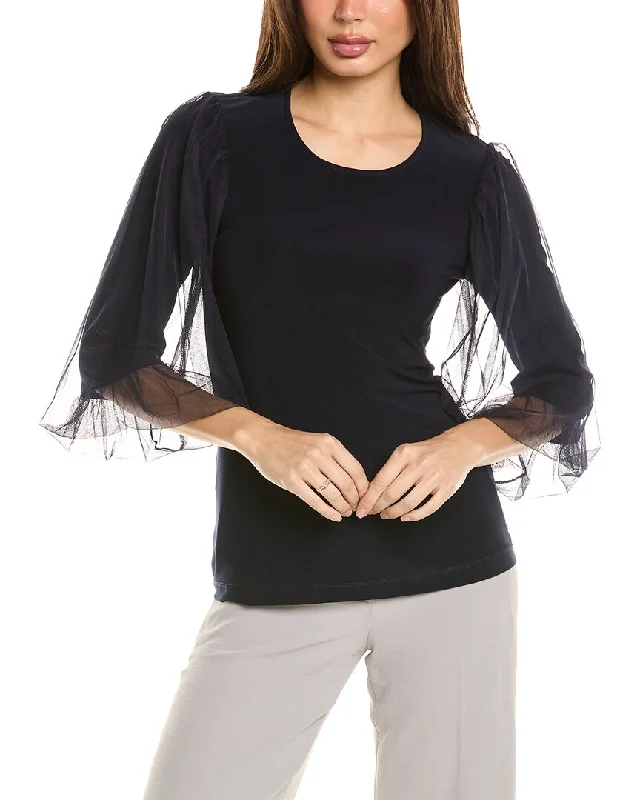 Joseph Ribkoff Tulle Bubble Sleeve Top Stupidly Low Prices