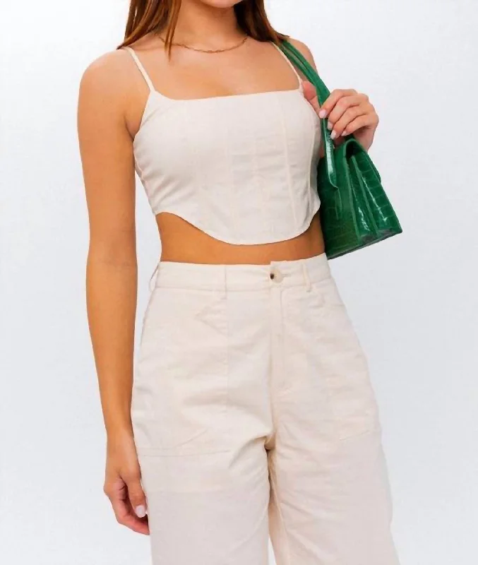 Just A Swinging Corset Top In Cream Save Big