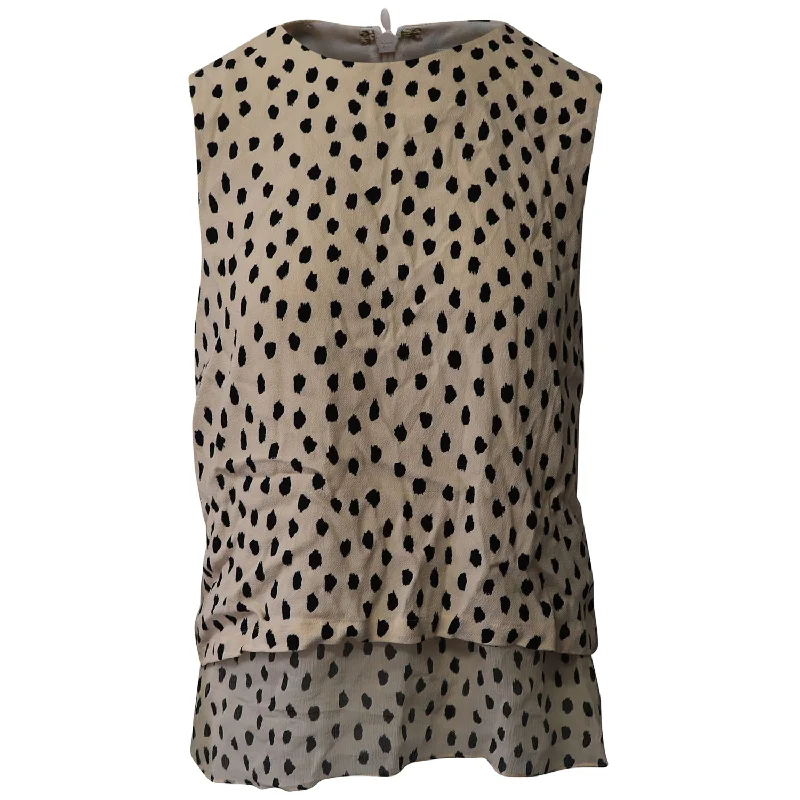 Kate Spade Dotted Sleeveless Top in Cream Viscose Chic & Cozy Apparel