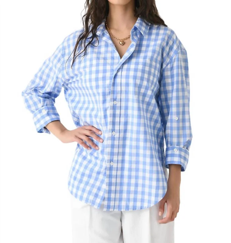 Kayla Shirt In Bluesky Gingham Vintage Charm