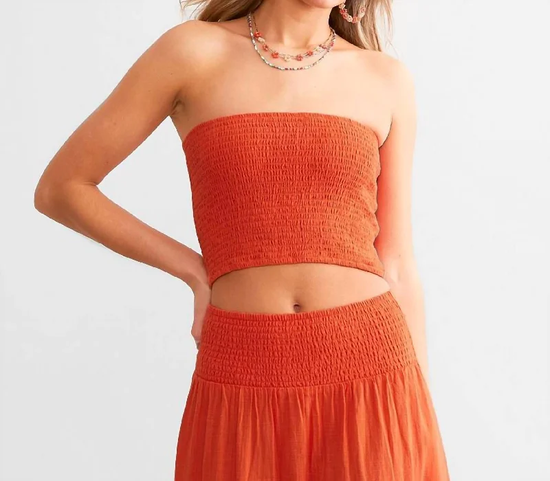 Keep It Simple Tube Top In Coral Craze Vintage Elegance