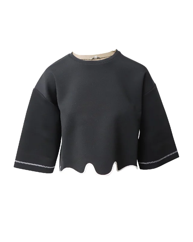 Kenzo Cropped Top in Black Polyester Elegant Details