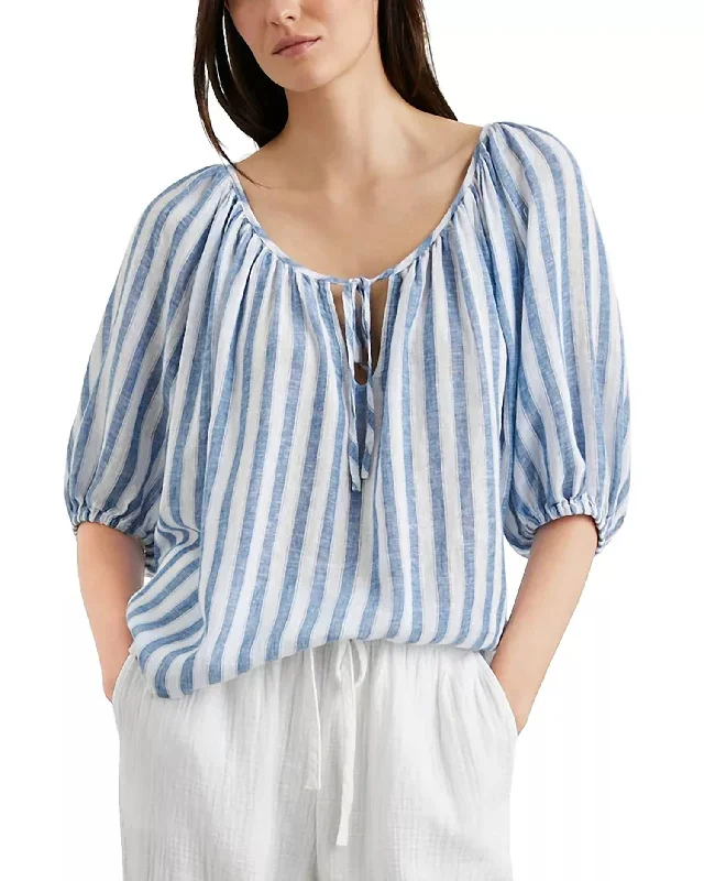 Kirstie Top Blouse In Casablanca Stripe Cool Prices