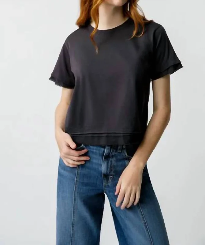 La Vie Tee Top In Vintage Black Trendy Aesthetics