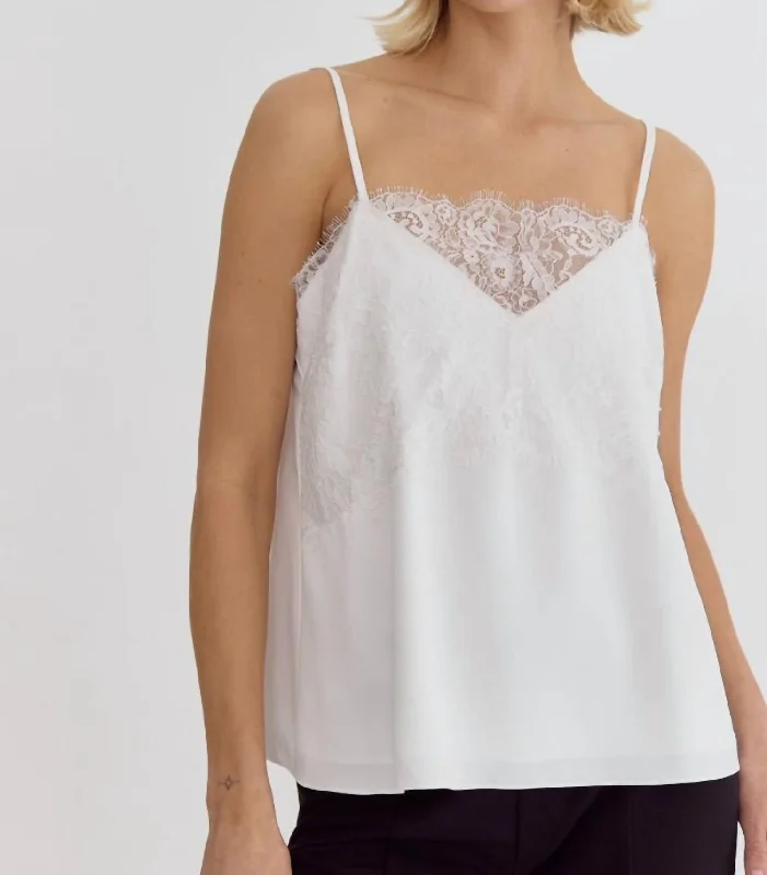 Lace Cami In Off White Dive Into Trendy Styles