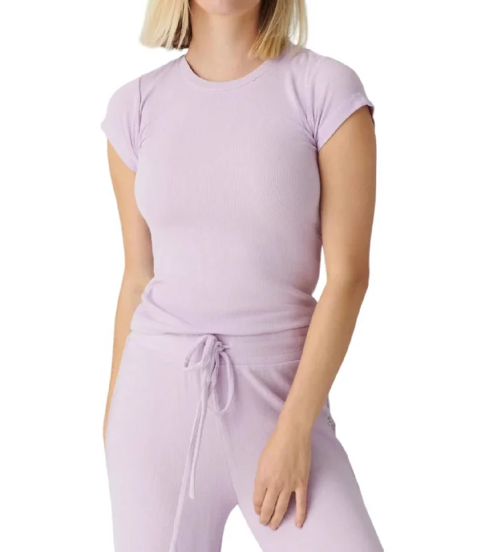 Lacey Short Sleeve T-Shirt In Lavender Chic Styles