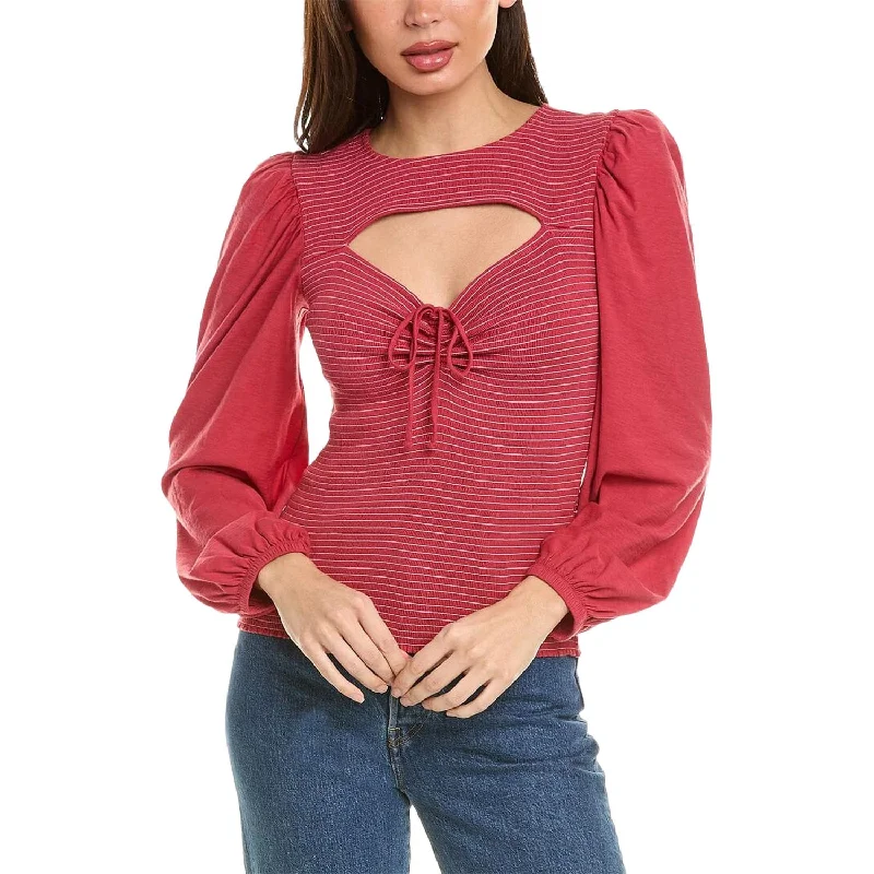 Lailani Romantic Cutout Top In Red Versatile Outfits