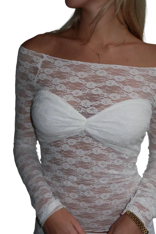 Lathered In Lace Top In White You'Ll Love Us Because