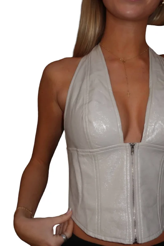 Let's Grab A Drink Top In Gloss Taupe Grey Exquisite Women's Wear Sale