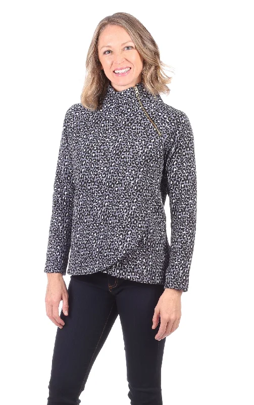 Lexington Sweatshirt in Grey Leopard Your Timeless Wardrobe Awaits