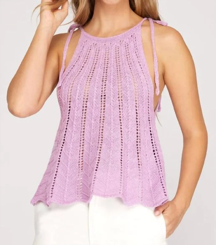 Like You Do Crochet Top In Lilac Graceful Movement