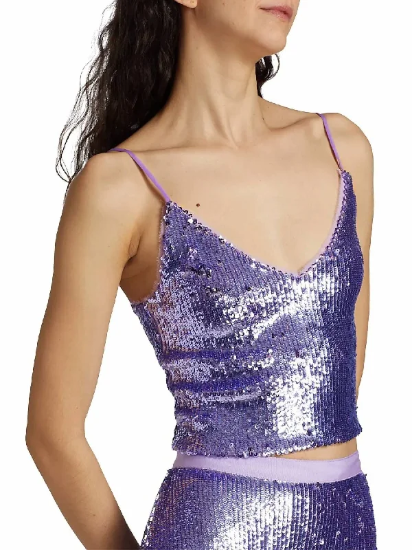 Lila Cami Top In Lila Sequins Redefining Women's Fashion