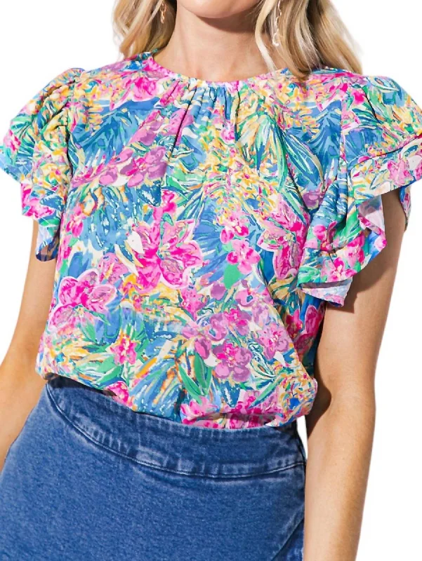 Lily Blouse It Top In Blue Magenta Great Prices On Feminine Styles