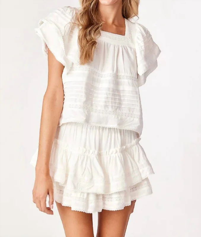 Lily Lace Top In White Trendy Threads